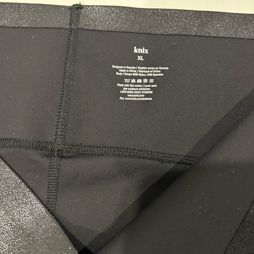 Knix High Rise Contour Waist Leggings In Black Faux Leather size XL - Picture 3 of 6